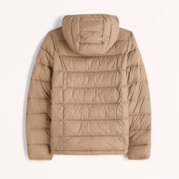 Abercrombie & Fitch Lightweight Packable Puffer Jacket Removable Hood Zip Small - Picture 2 of 10